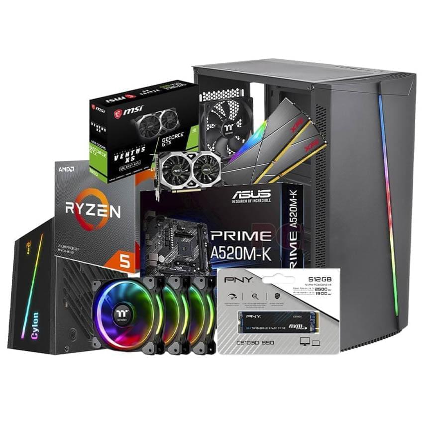 Pc Amd Ryzen 5 3600 - 2X8gb 3200mhz - M2 512gb - A520m-K - Gt1650 4gb